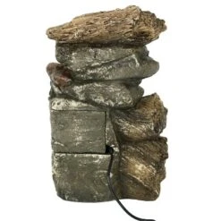 Sunnydaze Decor Sunnydaze Indoor Home Decorative Tiered Rock And Log Waterfall Tabletop Water Fountain With LED Lights - 10" -Garden Furniture Store GUEST a5783076 c66c 4a7e a4d5 9548cd83e8bf