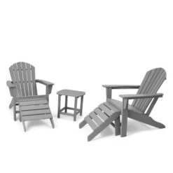5pk Plastic Resin Adirondack Chair With Side Table & Ottoman - EDYO LIVING -Garden Furniture Store GUEST a579cb00 f31f 4e78 9880 c5650dc364cd