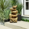 4 Tier Tree Trunk Log Fountain Brown/Gray - Alpine Corporation