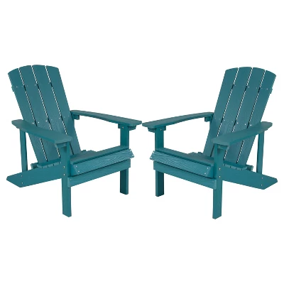 Flash Furniture Set Of 2 Charlestown All-Weather Poly Resin Wood Adirondack Chairs 15 Flash Furniture Set Of 2 Charlestown All-Weather Poly Resin Wood Adirondack Chairs - Image 15