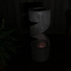 Sunnydaze Decor Sunnydaze 31"H Electric Polyresin Showering Spiral Column Outdoor Water Fountain With LED Light -Garden Furniture Store GUEST a6357f5f 1c88 4bbf b624 c4e62402190a
