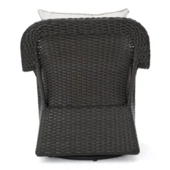 Avondale 3pc All-Weather Wicker Patio Chair Set W/ Fire Pit - Dark Brown - Christopher Knight Home -Garden Furniture Store GUEST a6c700bb 68bf 4109 a05d e6dcd1cd63d0