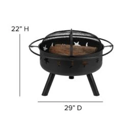 Flash Furniture 3 Piece Charlestown Poly Resin Wood Adirondack Chair Set With Fire Pit - Star And Moon Fire Pit With Mesh Cover -Garden Furniture Store GUEST a6e66b83 47a3 4a0f b3ba 3aaac177bb12