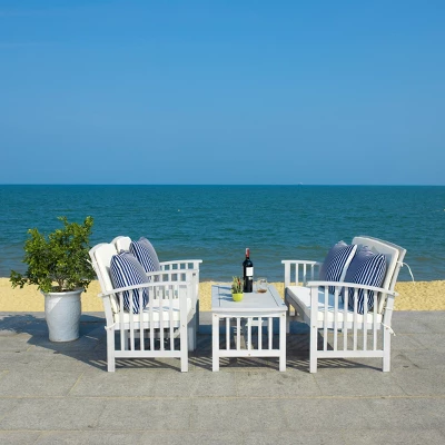 Rocklin 4pc Living Set - Gray/Beige/Navy - Safavieh 3 Rocklin 4pc Living Set - Gray/Beige/Navy - Safavieh - Image 3