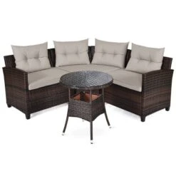Tangkula 4PCS Outdoor Patio Conversation Set Wicker Rattan Sectional Sofa W/Cushions 19 Tangkula 4PCS Outdoor Patio Conversation Set Wicker Rattan Sectional Sofa W/Cushions -Garden Furniture Store GUEST a75cb7fc ca10 4dfe b5c9 2392add8b8b9