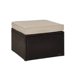 Palm Harbor Outdoor Wicker Ottoman - Sand - Crosley -Garden Furniture Store GUEST a765644d 5bbf 4a77 8972 b731f287cd4f