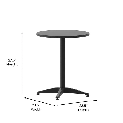 Emma And Oliver 23.5'' Round Aluminum Indoor-Outdoor Table Set With 2 Slat Back Chairs 9 Emma And Oliver 23.5'' Round Aluminum Indoor-Outdoor Table Set With 2 Slat Back Chairs - Image 9