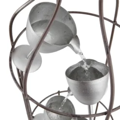 44" Iron Indoor/Outdoor Bottle Shaped Water Fountain With Tiering Wine Glasses Brown - Alpine Corporation -Garden Furniture Store GUEST a878f066 e44c 479c 979c 6b3dfcdf4529