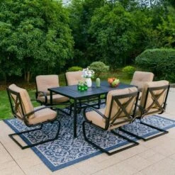 Captiva Designs 7pc Outdoor Dining Set With C-Spring Motion Chairs & Metal Table With Umbrella Hole 31 Captiva Designs 7pc Outdoor Dining Set With C-Spring Motion Chairs & Metal Table With Umbrella Hole -Garden Furniture Store GUEST a9eadf4a 6ecc 4765 803e c94bf46ec63c