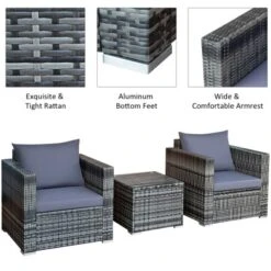 Tangkula 3-Piece Patio Wicker Conversation Set Bistro Rattan Sofa Chair With Washable Cushion Gray 16 Tangkula 3-Piece Patio Wicker Conversation Set Bistro Rattan Sofa Chair With Washable Cushion Gray -Garden Furniture Store GUEST aa499fea 20a5 4518 9b19 b81d5a8e7c2c