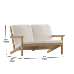 Merrick Lane All-Weather Poly Resin Wood Adirondack Style Deep Seat Patio Loveseat With Cushions -Garden Furniture Store GUEST aa6d9f5b c368 4f1e 9e63 6ad83f07da03 1