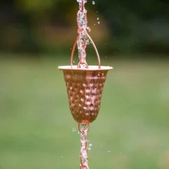 Marrgon Copper Rain Chain With Hammered Bell Style Cups For Gutter Downspout Replacement -Garden Furniture Store GUEST aa84d479 b2e2 4a89 9202 8494528647eb