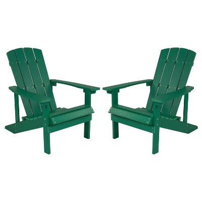 Flash Furniture Set Of 2 Charlestown All-Weather Poly Resin Wood Adirondack Chairs 13 Flash Furniture Set Of 2 Charlestown All-Weather Poly Resin Wood Adirondack Chairs - Image 13