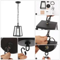 6.75" 1-Light Glendale Farmhouse Industrial Iron/Glass Outdoor LED Pendant Black/Clear - JONATHAN Y 15 6.75" 1-Light Glendale Farmhouse Industrial Iron/Glass Outdoor LED Pendant Black/Clear - JONATHAN Y -Garden Furniture Store GUEST abcb87b4 9ca8 40ed bee9 3d027f1bff0e