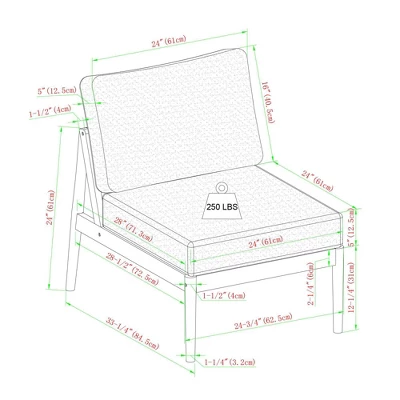 Saracina Home 4pc Modern Boho Eucalyptus Spindle Outdoor Sectional Set 7 Saracina Home 4pc Modern Boho Eucalyptus Spindle Outdoor Sectional Set - Image 7
