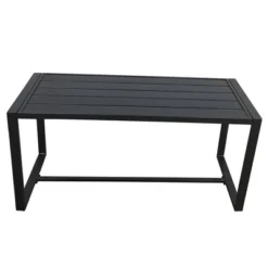 5pc Metal Rectangular Outdoor Bistro Set With Cushions - Black/Beige - GODEER -Garden Furniture Store GUEST ac003585 6f2f 43fa 9d2a 560c6f71c8d3