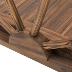 Outsunny 3.3ft Wooden Garden Bridge Arc Footbridge With Half-Wheel Style Railings & Solid Fir Construction, Stained Wood -Garden Furniture Store GUEST ac16dbdd 5ae7 4ad5 b667 27c4b8b8a6c4