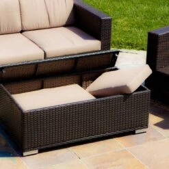 Murano 4pc Wicker Patio Sofa Set - Brown - Christopher Knight Home -Garden Furniture Store GUEST ac630ae0 9f0b 4a19 9d27 924187f8a7f7