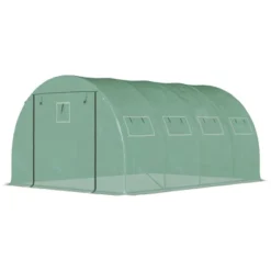 Outsunny Walk-in Tunnel Greenhouse With 2 Zippered Mesh Doors Upgraded Hot House, Green, 13' X 10' X 6.5' -Garden Furniture Store GUEST ac80eba8 6fde 4099 9b4c 721cddaf80a4