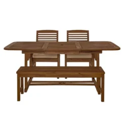 Ravenscroft 4pc Extendable Acacia Wood Outdoor Dining Set - Saracina Home -Garden Furniture Store GUEST aceba1fb ced7 4574 a6c3 679b568def71