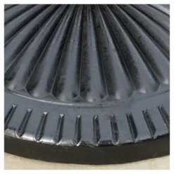 Syros Round Resin And Steel Umbrella Base - Black - Christopher Knight Home