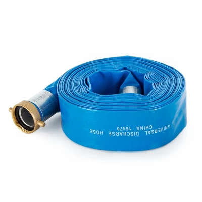 Apache 98138045 2" Diameter 50' Long Reinforced PVC Lay-Flat Discharge Pool Fuel Sump-Pump Hose With Aluminum Short-Shank Connections, Blue (2 Pack) 2 Apache 98138045 2" Diameter 50' Long Reinforced PVC Lay-Flat Discharge Pool Fuel Sump-Pump Hose With Aluminum Short-Shank Connections, Blue (2 Pack) - Image 2