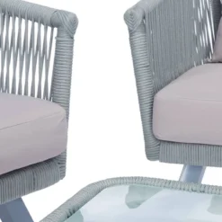 Belmi 4pc Rope Living Set - Gray - Safavieh -Garden Furniture Store GUEST ae557dca 9d45 4b3d a598 15e7371ce93a