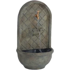 Sunnydaze Decor Sunnydaze 26"H Solar-Powered With Battery Pack Polystone Messina Outdoor Wall-Mount Water Fountain -Garden Furniture Store GUEST ae68bb4d 4bda 41ec 9df2 f7afb7039a09