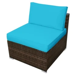 Tangkula 5-Piece Outdoor Rattan Wicker Sofa Set Lounge Chair With Turquoise Cushions 14 Tangkula 5-Piece Outdoor Rattan Wicker Sofa Set Lounge Chair With Turquoise Cushions -Garden Furniture Store GUEST ae9105e4 135f 4bb8 a709 9654693fd018