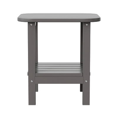 Emma And Oliver Two Tier Polyresin Adirondack Side Table - All-Weather For Indoor/Outdoor Use 8 Emma And Oliver Two Tier Polyresin Adirondack Side Table - All-Weather For Indoor/Outdoor Use - Image 8