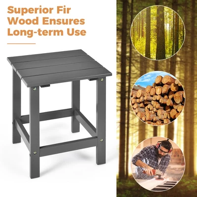 Costway 2PCS Patio Adirondack Chair Side Table Set Solid Wood Garden Deck Grey 5 Costway 2PCS Patio Adirondack Chair Side Table Set Solid Wood Garden Deck Grey - Image 5