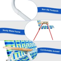 Costway 2-Person Folding Chair With Armrest 661 LBS Load Capacity For Camping Beach -Garden Furniture Store GUEST af8d9c50 8f1e 4cc2 9b67 654d8cd322ff