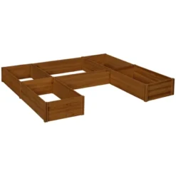 Outsunny 7.5x7.5ft Pack Of 5 Raised Garden Bed, Large Wooden Planters For Outdoor Plants, Vegetables, Flowers, Herbs, Easy Assembly, Brown -Garden Furniture Store GUEST b0e6e650 b12d 455f ac4b 9a3de832fdc9