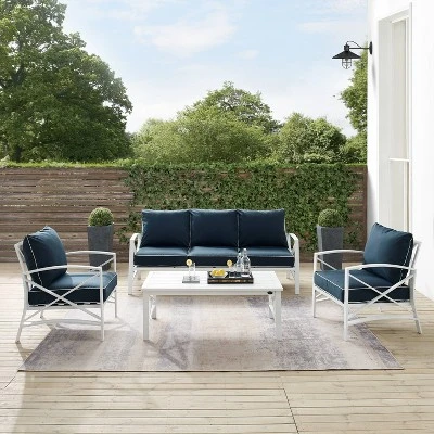 Kaplan 4pc Outdoor Sofa Set - Navy - Crosley 6 Kaplan 4pc Outdoor Sofa Set - Navy - Crosley - Image 6