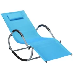Outsunny Rocking Chair, Zero Gravity Patio Chaise Sun Lounger, Outdoor Rocker, Glider Lounge Chair, UV Water Resistant With Pillow, For Lawn, Garden Or Pool -Garden Furniture Store GUEST b11fbac8 8f2c 4132 ba36 9dfdb0f317b6