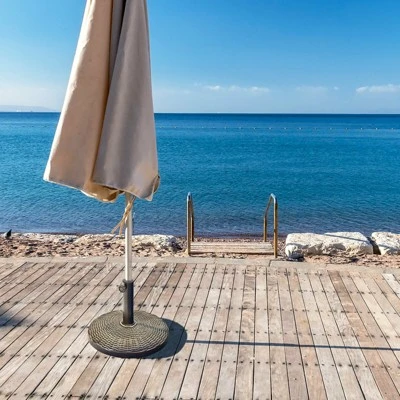 Tangkula 18" Patio Resin Umbrella Base, 24 LBS Outdoor Heavy Duty Round Umbrella Base 2 Tangkula 18" Patio Resin Umbrella Base, 24 LBS Outdoor Heavy Duty Round Umbrella Base - Image 2