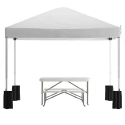 Emma And Oliver Portable Tailgate And Camping Set With Pop Up Event Canopy Tent With Wheeled Case And Folding Table With Benches Set -Garden Furniture Store GUEST b1b5aaaa b9cc 465a bf7e 65cc3d11335c