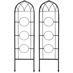 Sunnydaze Decor Sunnydaze 2-Piece Arched Climbing Plants Wall Trellis With Flower Pot Supports -Garden Furniture Store GUEST b3af8a05 162e 498b 90a4 c44d862f7df5