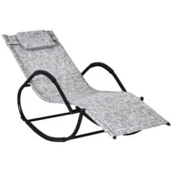 Outsunny Rocking Chair, Zero Gravity Patio Chaise Sun Lounger, Outdoor Rocker, Glider Lounge Chair, UV Water Resistant With Pillow, For Lawn, Garden Or Pool -Garden Furniture Store GUEST b3c5b6ec 3cac 4aa4 9220 2a823f714475
