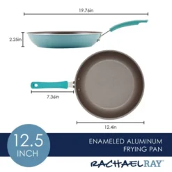 Rachael Ray Cook + Create Aluminum Nonstick Frying Pan 12.5" Agave Blue -Garden Furniture Store GUEST b3e01e12 6db1 4789 a47e 223505689603