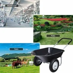 Costway 2 Tire Wheelbarrow Cart Heavy-duty Dolly Utility Cart Black -Garden Furniture Store GUEST b444526d 3899 49a8 93b4 6231409380df