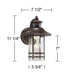 John Timberland Galt Outdoor Mission Wall Light Fixture Oil Rubbed Bronze Motion Sensor Dusk To Dawn 11 1/4" Seedy Glass For Post Exterior Barn Deck -Garden Furniture Store GUEST b51d9d71 7ac5 4b8d 9d17 080458e9b318