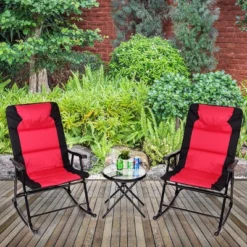 Costway 3 PCS Outdoor Folding Rocking Chair Table Set Bistro Sets Patio Furniture Red 16 Costway 3 PCS Outdoor Folding Rocking Chair Table Set Bistro Sets Patio Furniture Red -Garden Furniture Store GUEST b55837da 90cf 4b55 b1a5 503e0c7ba96e