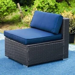 6pc Outdoor Rattan Wicker Sectional Sofa Set - Blue - Captiva Designs -Garden Furniture Store GUEST b61ae236 45dd 4752 9c9d 83fc368ce98a