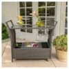 Bahama Wicker Bar Cart - Gray - Christopher Knight Home