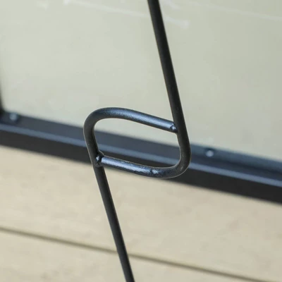 7pc Patio Set With Steel Table With 1.57" Umbrella Hole & Padded Sling C-Spring Arm Chairs - Captiva Designs 7 7pc Patio Set With Steel Table With 1.57" Umbrella Hole & Padded Sling C-Spring Arm Chairs - Captiva Designs - Image 7