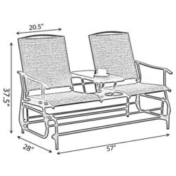 Gardenised Two Person Outdoor Double Swing Glider Chair Set With Center Tempered Glass Table, Loveseat Lawn Rocker Bench 12 Gardenised Two Person Outdoor Double Swing Glider Chair Set With Center Tempered Glass Table, Loveseat Lawn Rocker Bench -Garden Furniture Store GUEST b783c877 f723 4137 8fb5 3f00134c8c1d