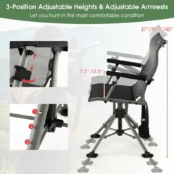 Costway 360 Degree Silent Swivel Hunting Chair W/ All-terrain Feet Pads Support 400 LBS -Garden Furniture Store GUEST b7895227 2ec0 4b87 804a 4f0e418b6de6