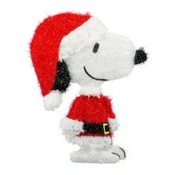 ProductWorks 36213_L2D_MYT 18 Inch Steel Framed Pre-Lit LED Peanuts Snoopy Santa Indoor/Outdoor Holiday Decoration Display, Red And White