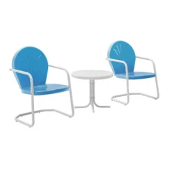 Griffith 3pc Outdoor Conversation Set - Sky Blue - Crosley -Garden Furniture Store GUEST b828096f a136 436a a1b7 834f1603d9a4